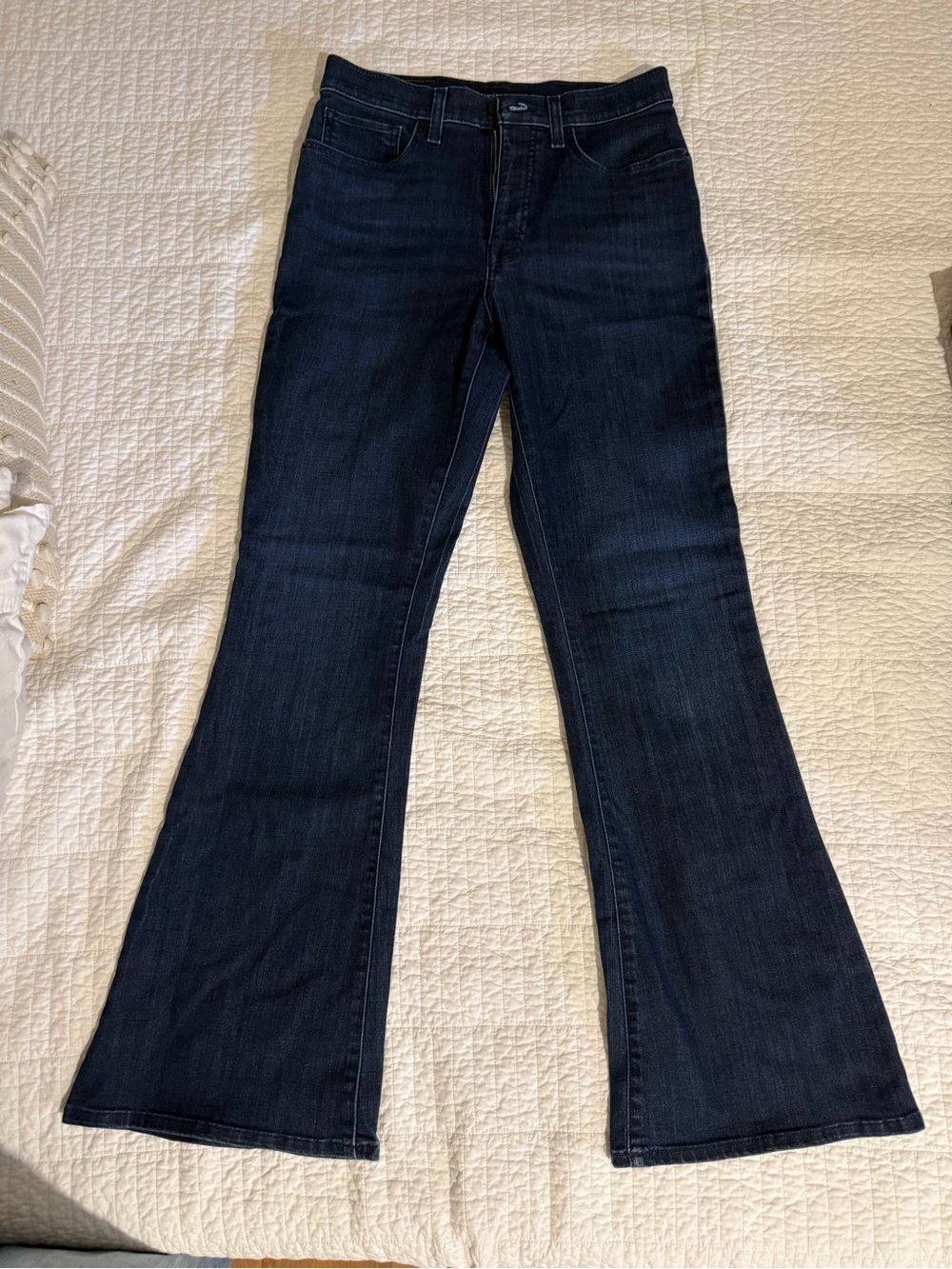 Lucky Brand Dark Indigo Stevie High Rise Flare Jeans